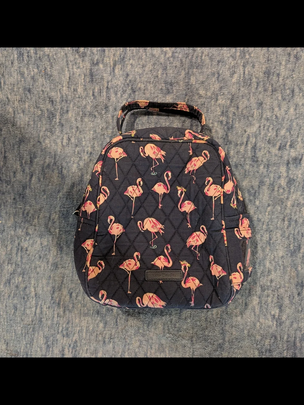 Vera Bradley Navy Flamingo Fiesta Insulated Lunch Bag - Picture 3 of 6